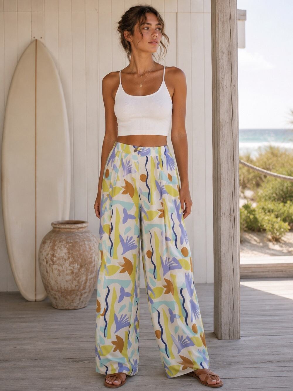 Lili Sidonio Beach Cruise Wear Lined Artistic Pants Medium
